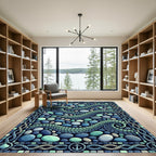 Ocean Stone Mosaic Coastal Wave Rug