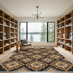 Archway Medallion Inlay Dark Rug