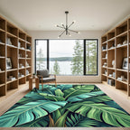 Lush Tropical Banana Leaf Foliage Rug