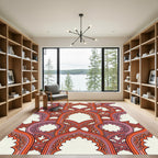 Vibrant Coral Archways Overlay Rug