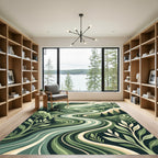 Serene Sage Forest River Flow Rug