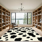 Black and White Spotted Cow Hide Rug