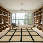 Light Beige Subtle Grid Rug