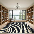 Bold Monochromatic Zebra Stripe Rug