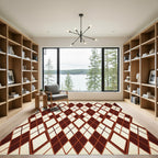 Crimson Diamond Network Texture Rug