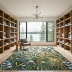 Botanical Wildflower Garden Watercolor Meadow Rug