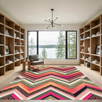 Warm Sunset Tribal Chevron Rug