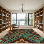 Earthy Southwestern Geometric Diamond Chevron Rug