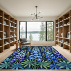 Stunning Blue Chandelier Larkspur Floral Rug
