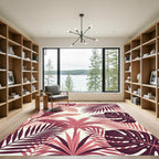 Crimson Tropical Leaf Paradise Rug