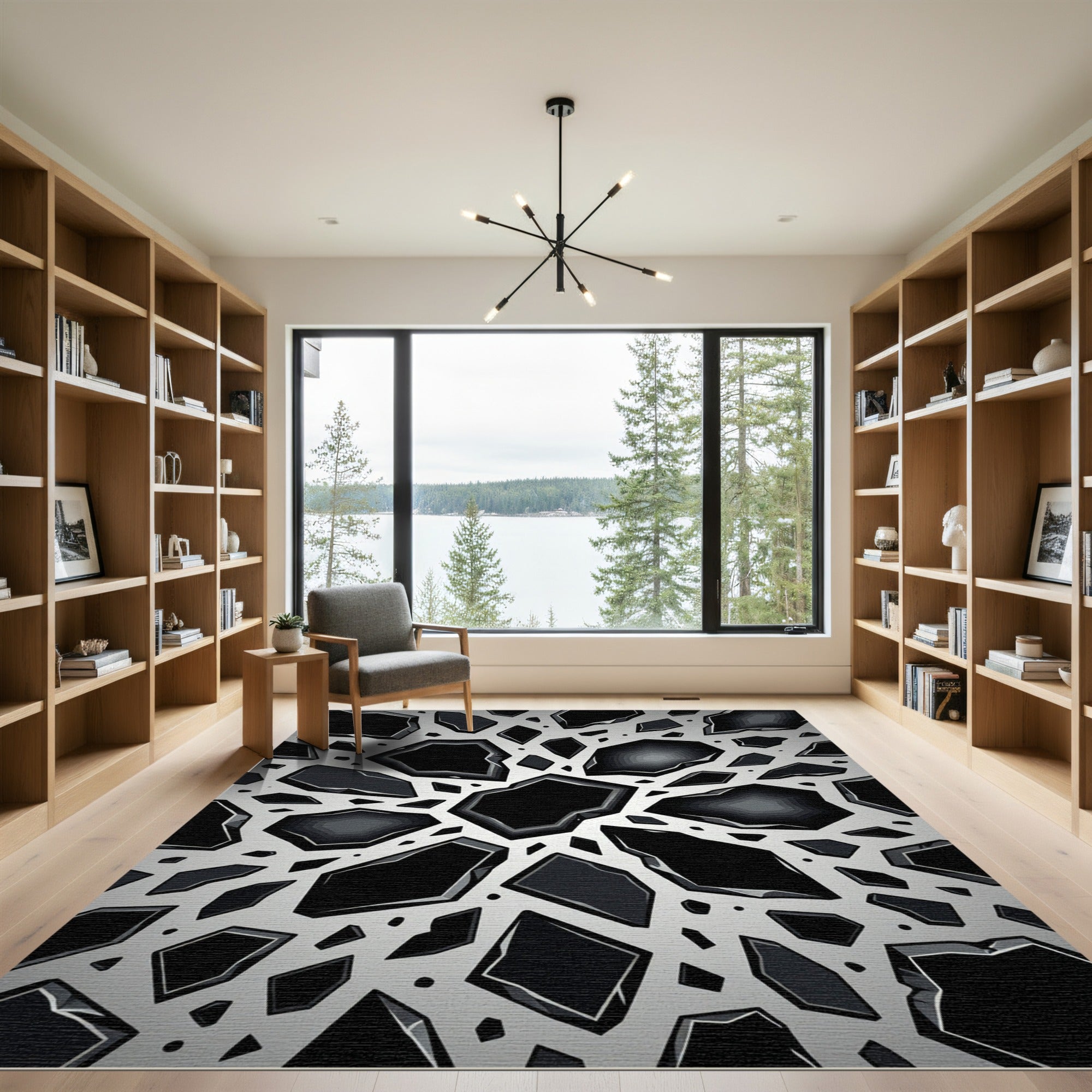 Monochromatic Geometric Shattered Fragment Slate Rug