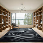 Dark Ocean Waves Graphic Rug