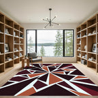Abstract Geometric Earthy Tone Star Rug