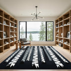 Monochrome Birch Forest Vertical Tree Lines Rug