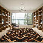 Rich Earth Tones Herringbone Weave Rug