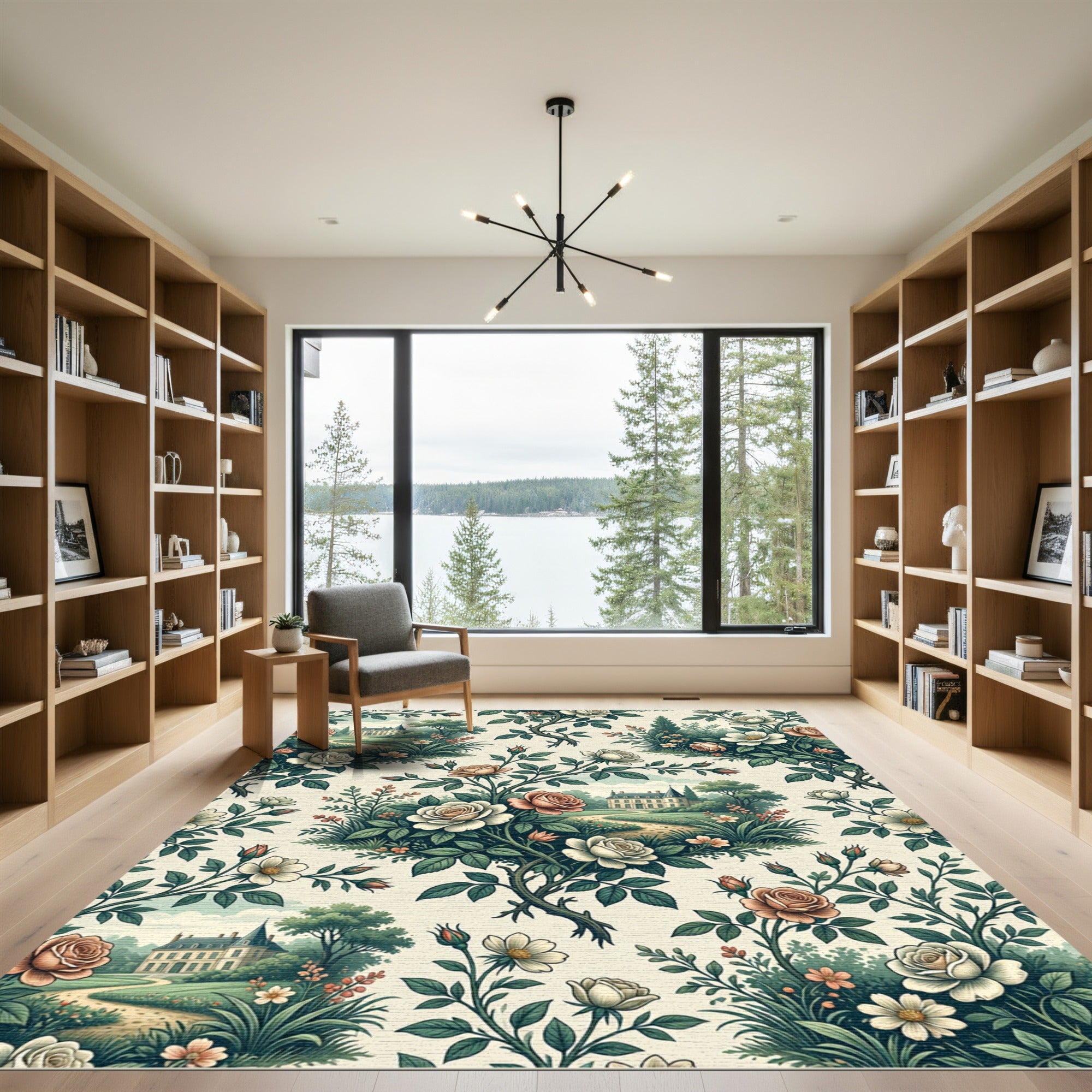 Victorian Estate Garden Rose Toile Rug