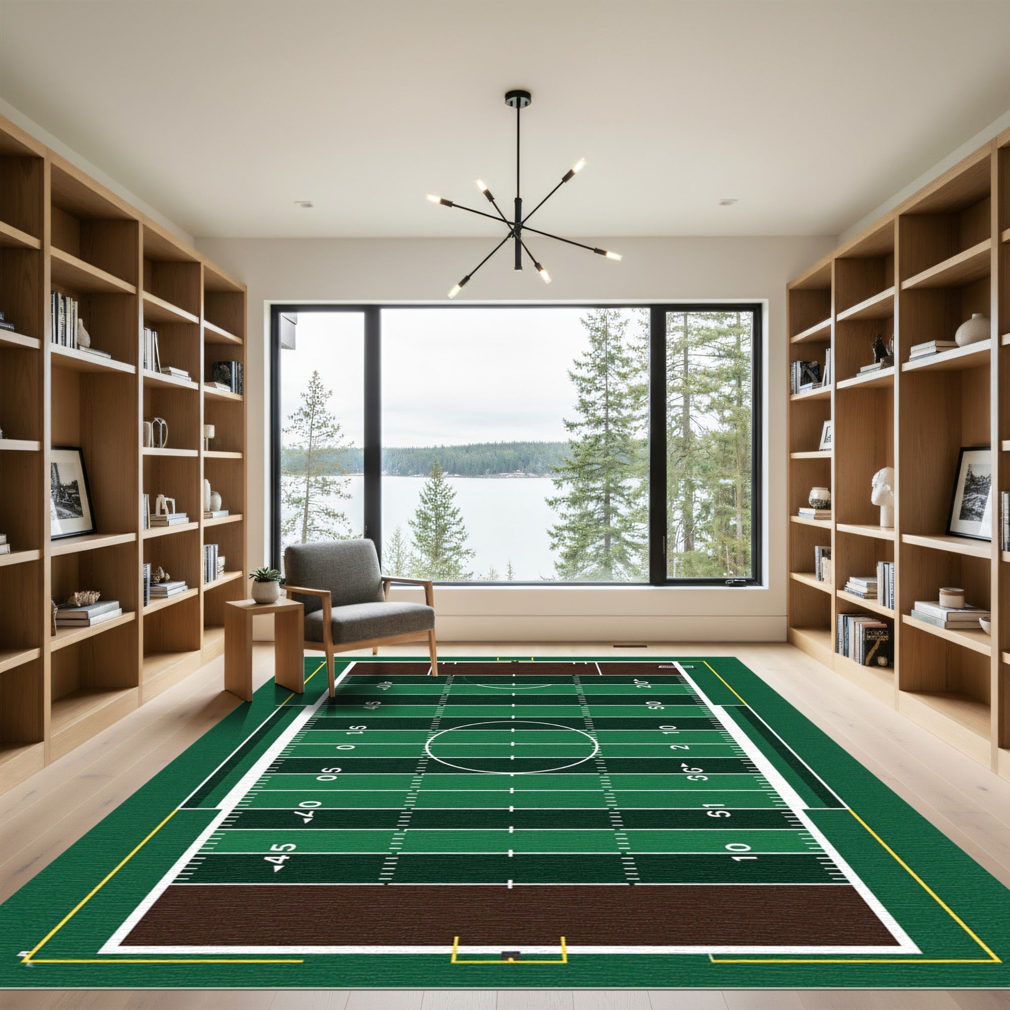 Green Athletic Gridiron Turf Field Rug