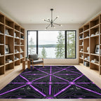 Neon Purple Cybernetic Grid Circuitry Rug