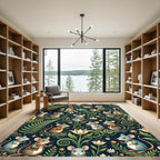 Whimsical Forest Mouse Garden Scene Rug