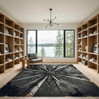 Monochromatic Gothic Starburst Filigree Medallion Rug