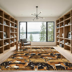 Golden Antelope Savannah Grassland Scene Rug