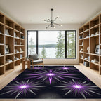 Radiant Purple Celestial Starburst Aglow Rug