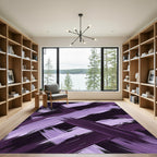 Purple Brushstrokes Abstract Rug