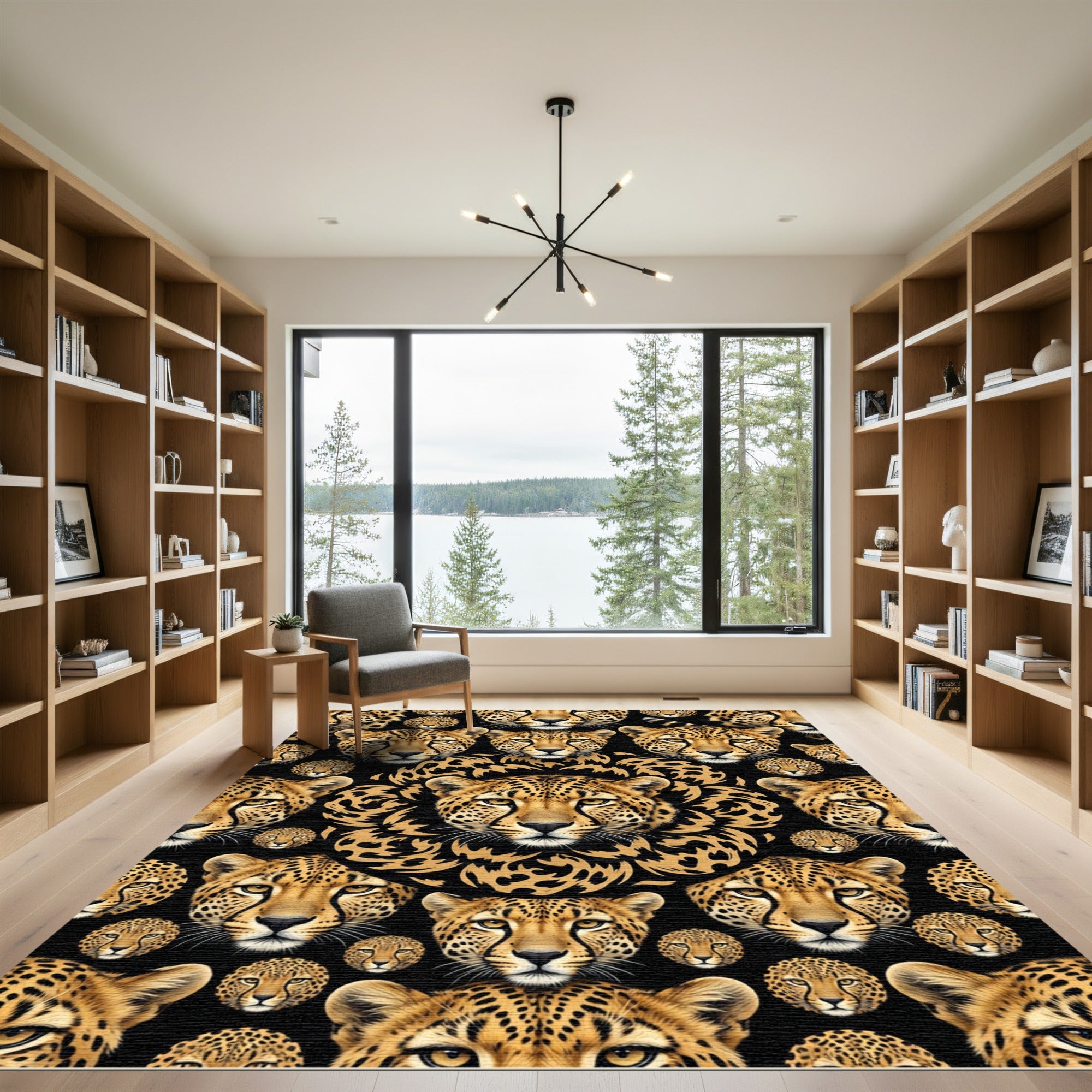 Bold Cheetah Portrait Repeat Rug