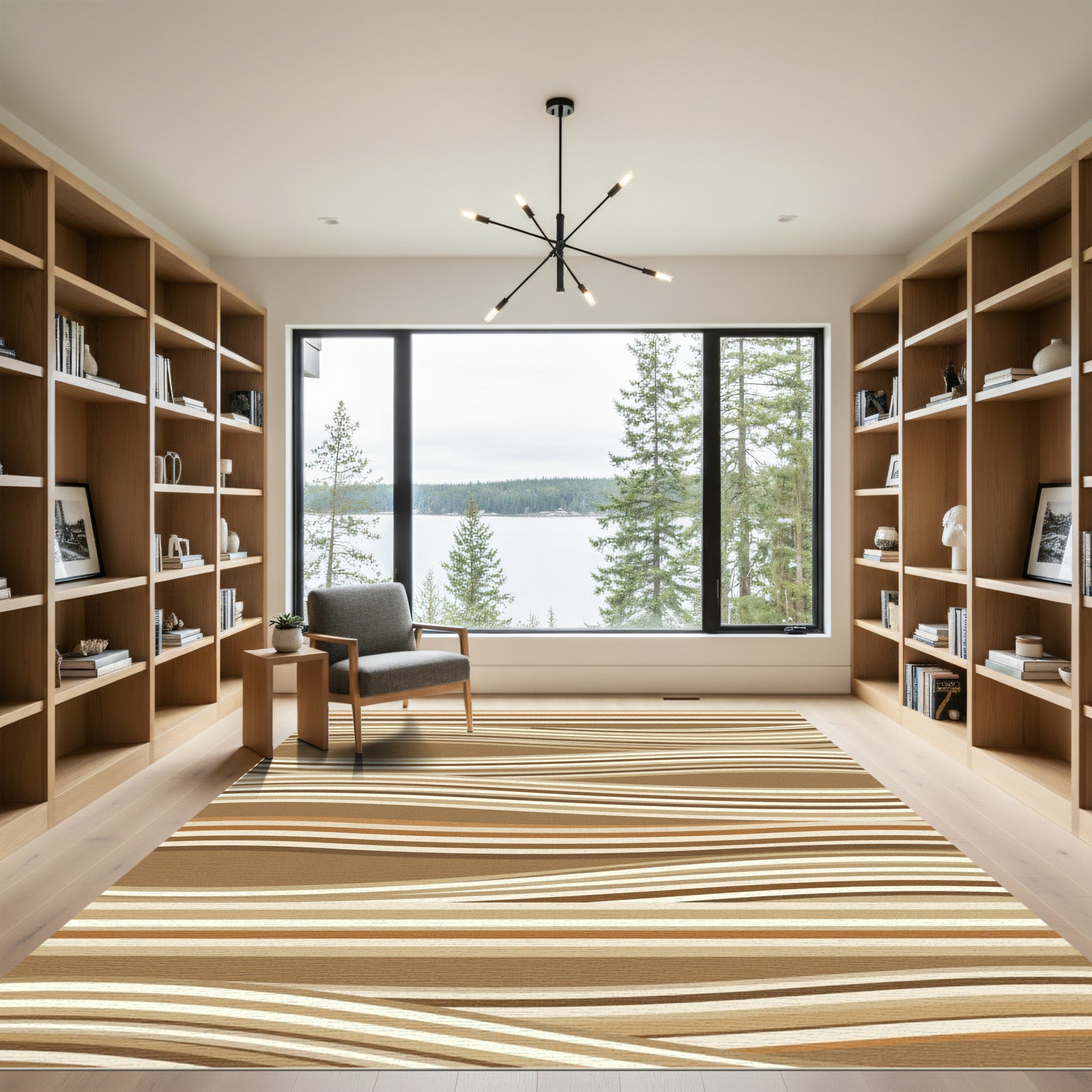 Earthy Tones Wavy Stripe Rug