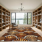 Coastal Seashell Sunset Landscape Rug