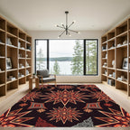 Fiery Orange Star Medallion Rug