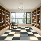 Monochrome Geometric Cube Illumination Rug