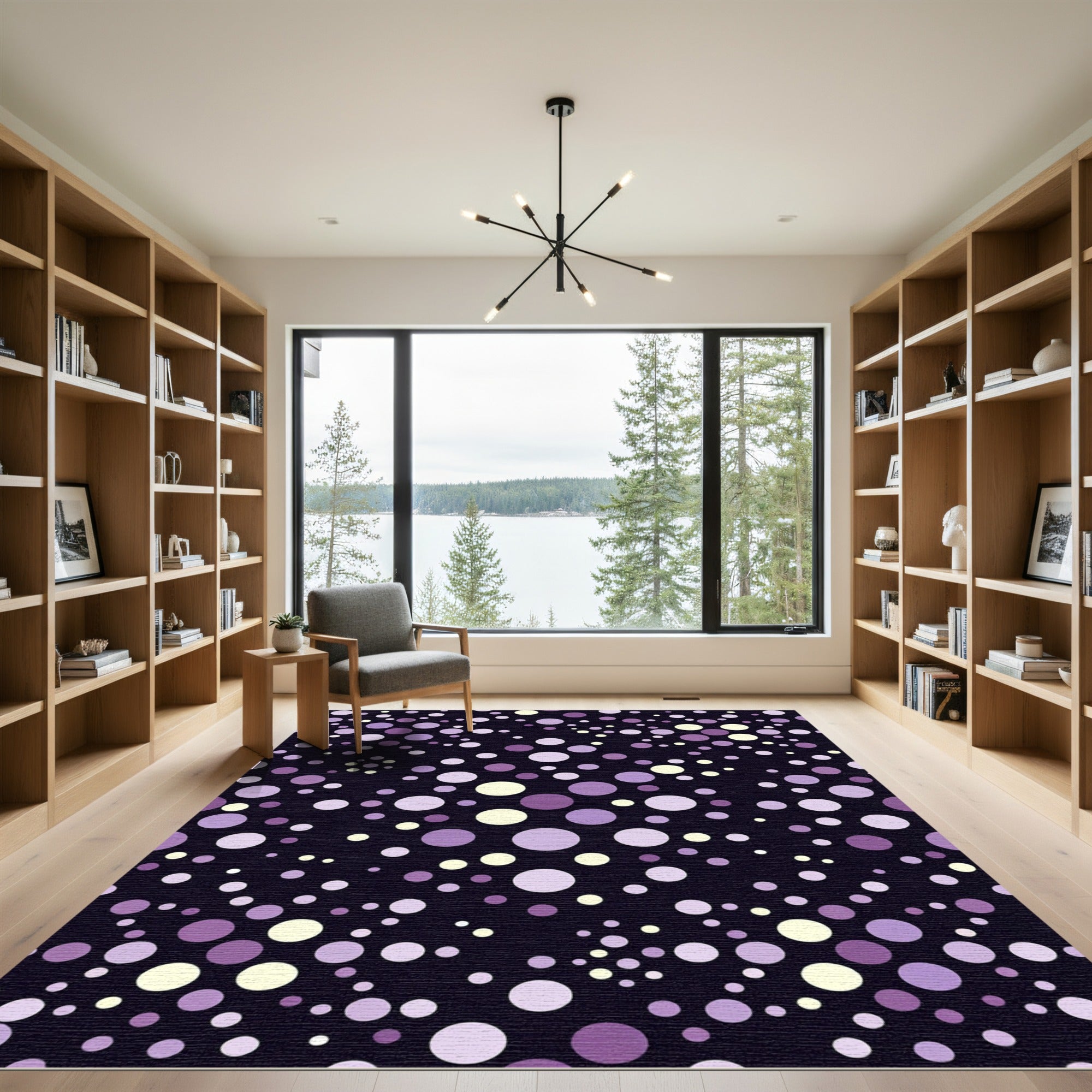 Purple Hues Scatter Dot Composition Rug
