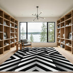 Monochromatic Geometric Chevron Rug