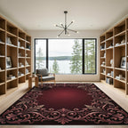 Ornate Rococo Vine Border Rug