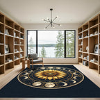 Celestial Sun and Moon Lunar Calendar Rug