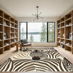 Bold Zebra Stripe Earthy Tonal Rug