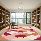 Layered Sunset Cloud Scallop Abstract Rug