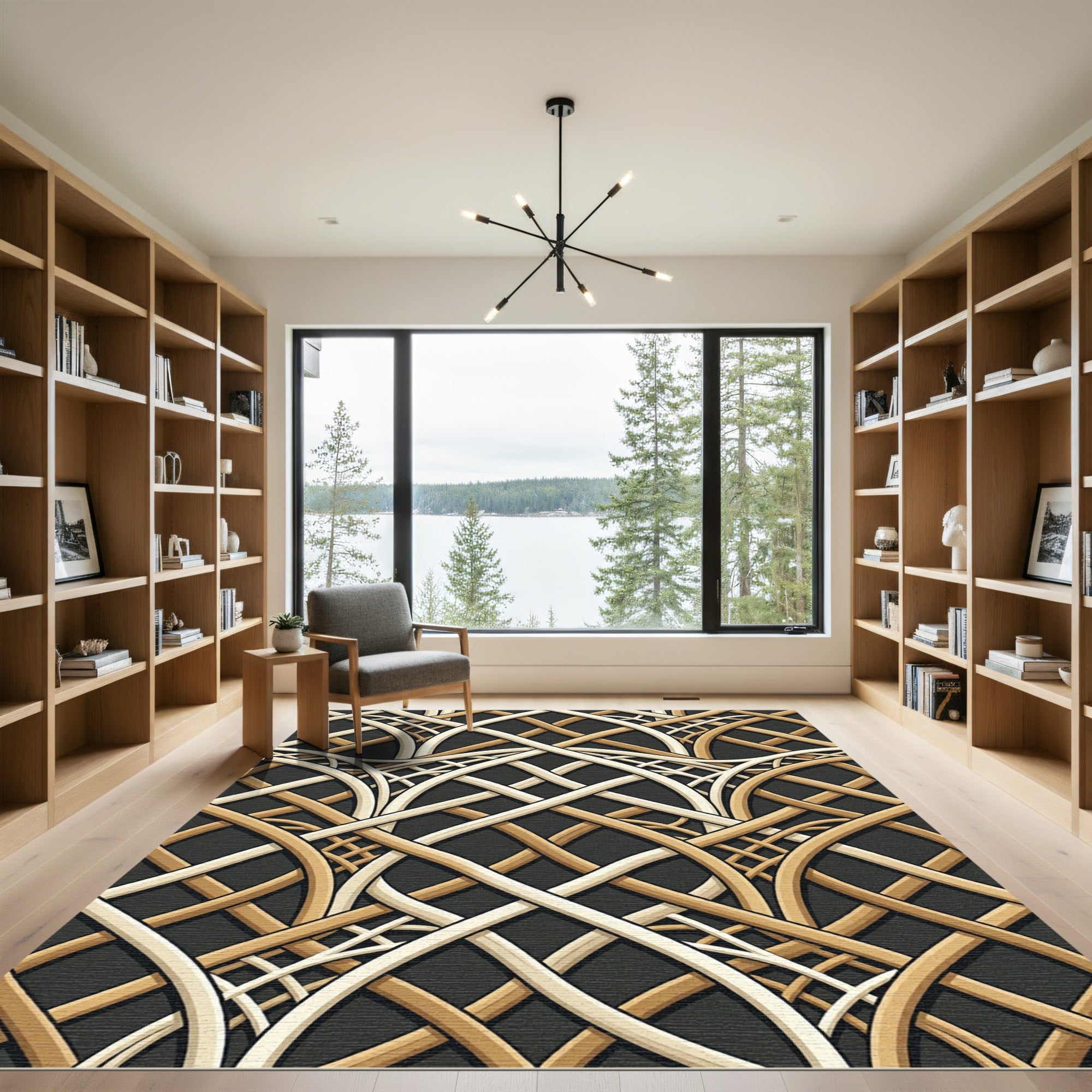 Warm Gold Interlaced Archway Rug