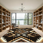 Earthy Geometric Diamond Aztec Area Rug