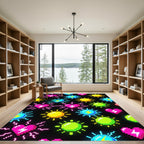 Neon Retro Pixel Heart Lightning Sun Rug