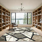 Earthy Stone Mosaic Geometric Rug