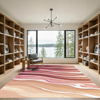 Blush Pink Abstract Ocean Shore Rug