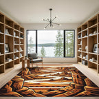 Desert Canyon River Landscape Artwork Rug