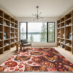 Bengal Cat Amber Orange Abstract Sphere Rug