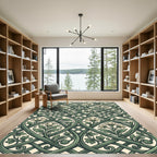 Sage Green Interlocking Botanical Vine Rug