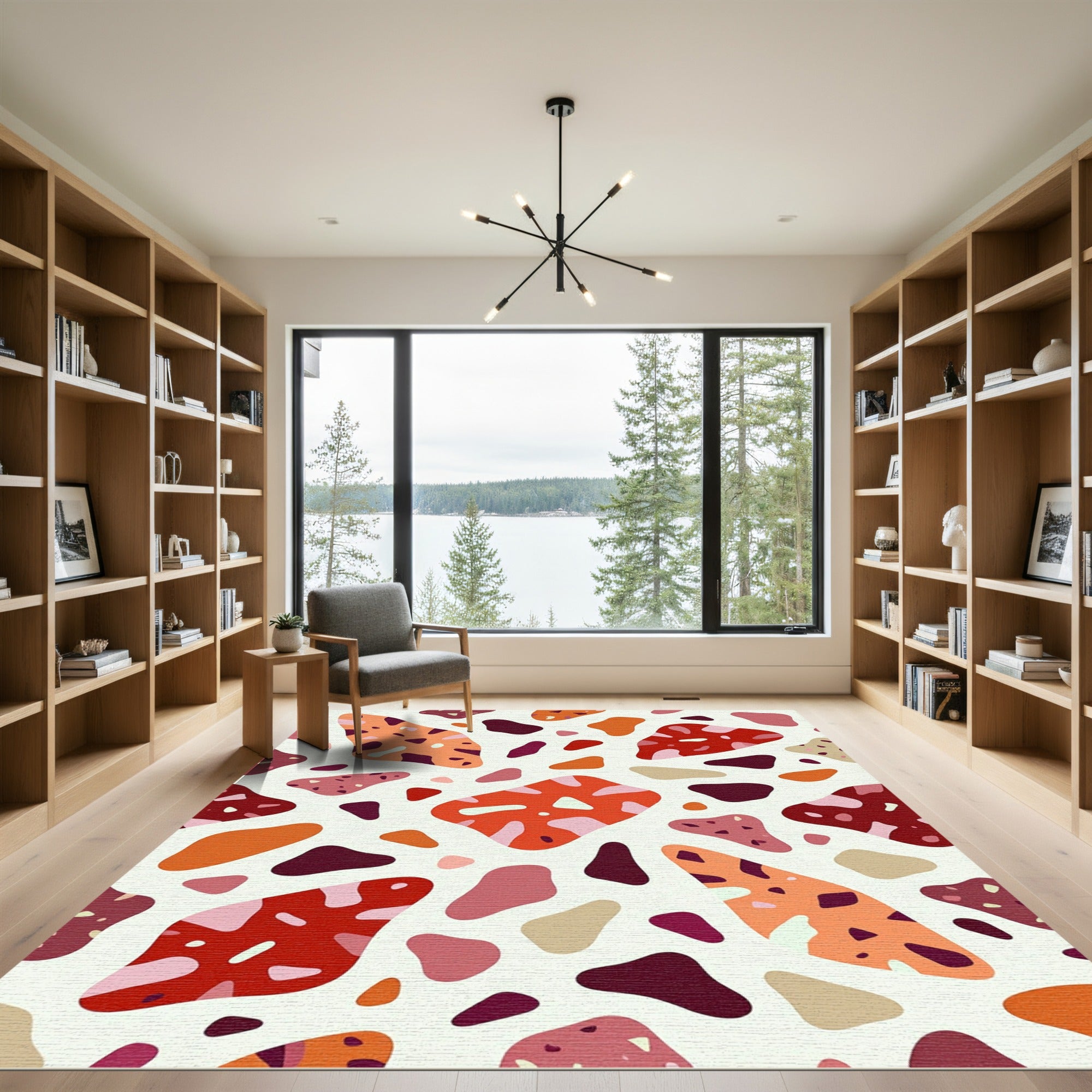 Warm Terracotta Organic Shape Rug