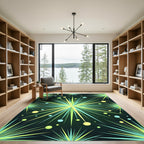 Explosive Neon Starburst Burst Rug