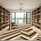Brown Taupe Chevron Stripe Accordion Rug