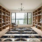 Nautical Compass and Vintage Ship Stripe Rug